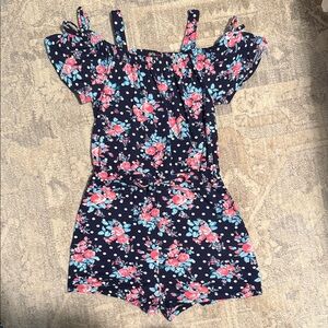 Floral Navy Kids Romper, 6X